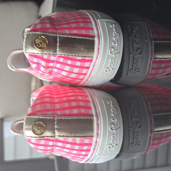 Lilly Pulitzer Julie Pink & White Gingham Slip On Sneakers Size 7 - Picture 3 of 10